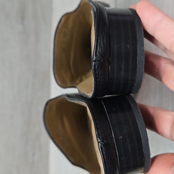 Franco Sarto Anthropologie Women's  Sela Black Leather Mules Pointed Toe Sz 8M - Picture 6 of 11